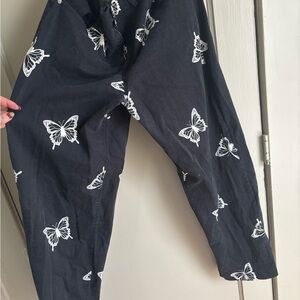 Butterfly Print Kids Bottoms - Black